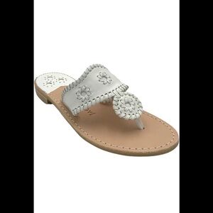 NWOT Jack Rogers White Leather Flat Sandal- 7.5